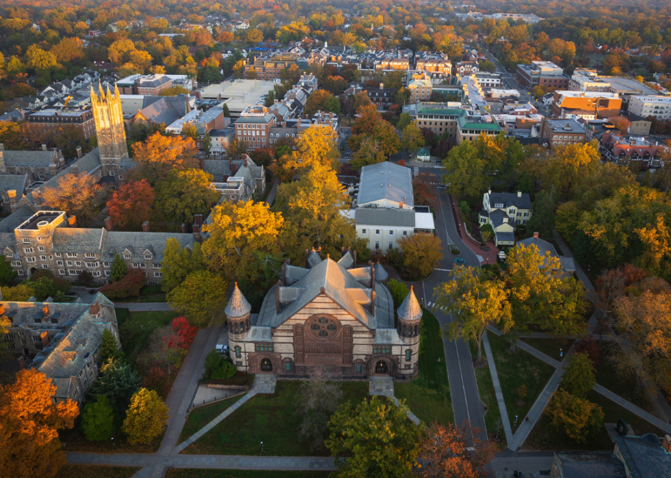 Drone sunrise in Princeton.