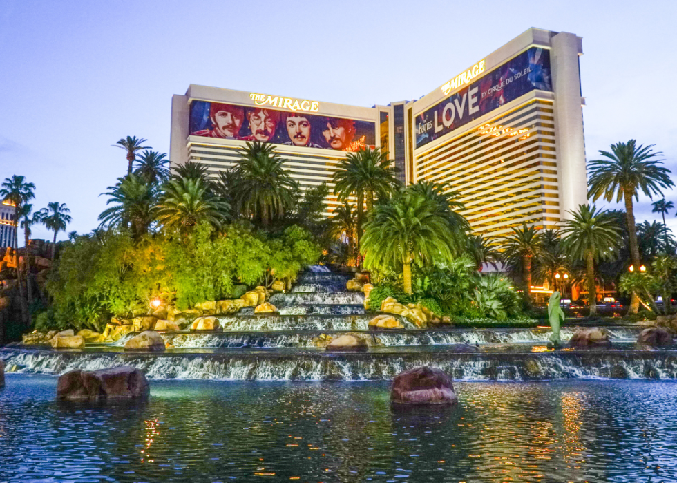 The Mirage Las Vegas in the evening