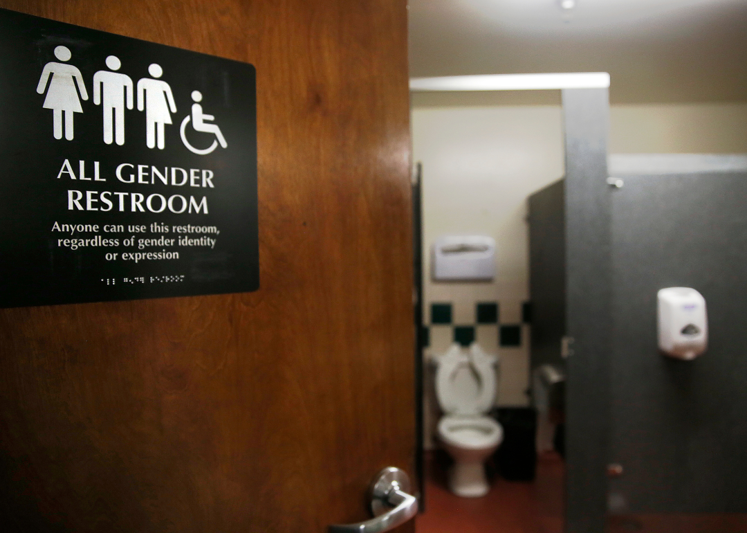 All gender restroom sign.
