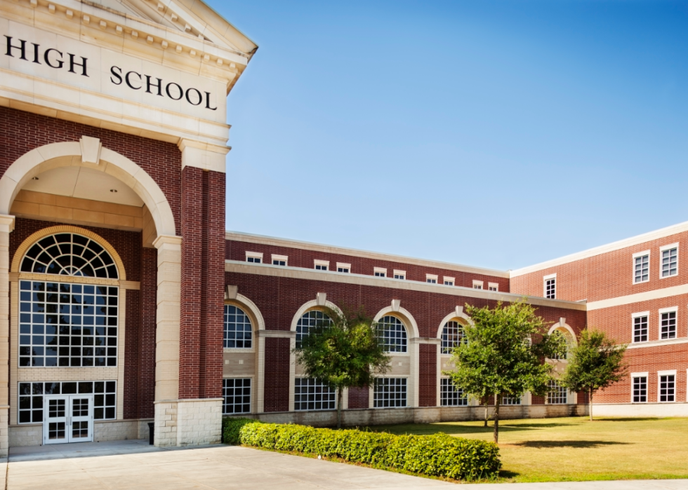 Exterior of high school building