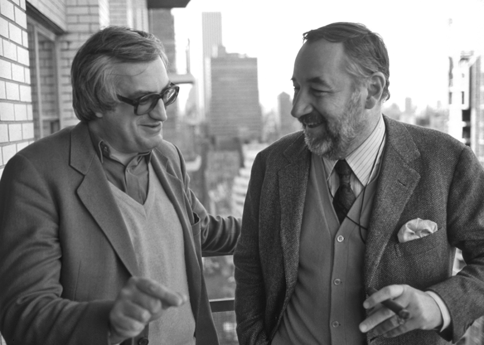 Bertrand Tavernier in conversation with Philippe Noiret.