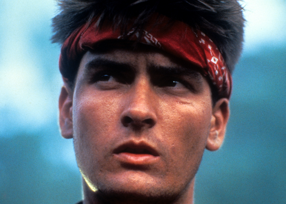 Charlie Sheen in a scene from the film ‘Platoon'.