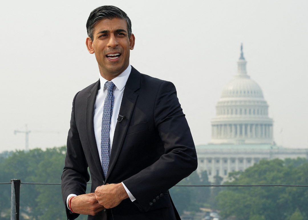 British Prime Minister Rishi Sunak speaks in Washington DC.