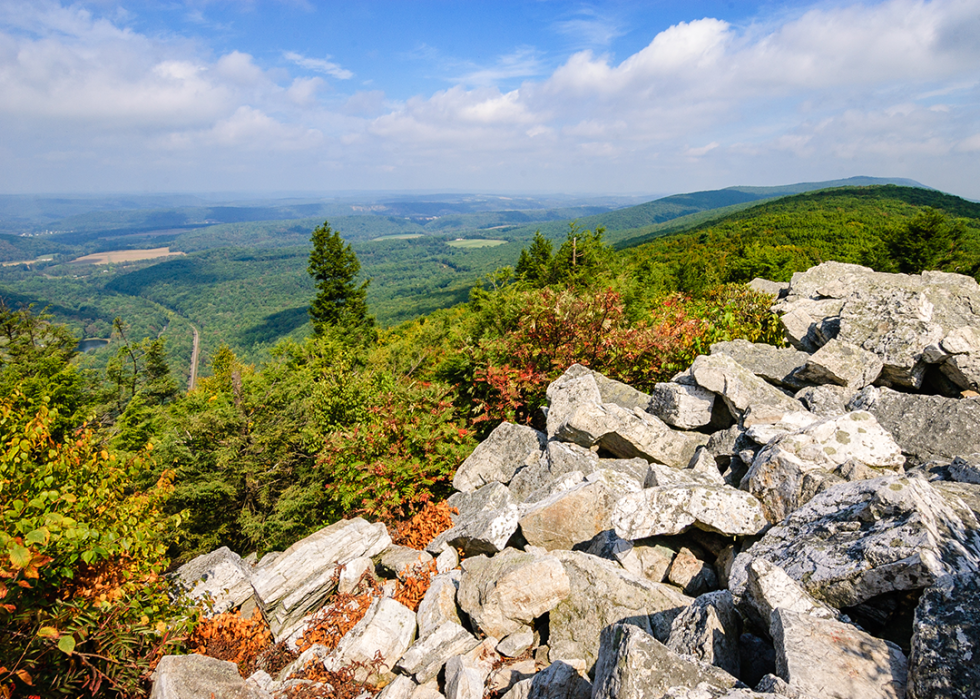Scenic view from Hawk Mountain Sanctuary in Berks County.