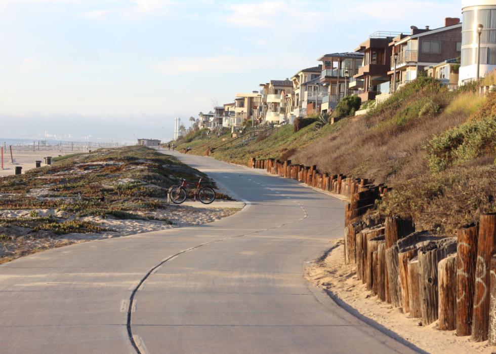 Bike bath on the strand from Hermosa Beach to Manhattan Beach.