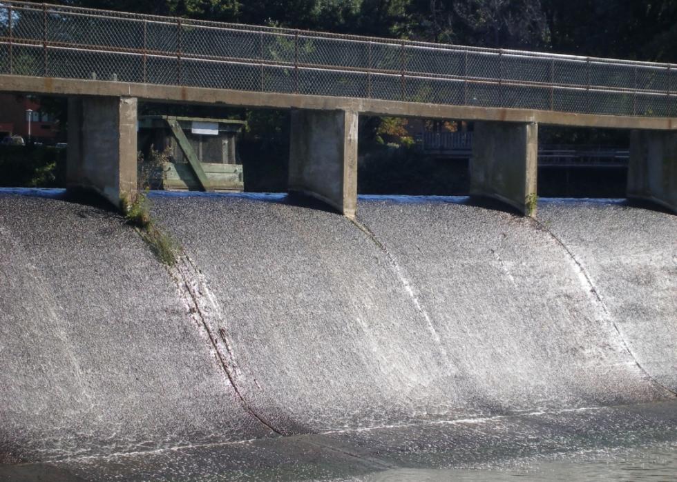 Silver Lake spillway in Dover.