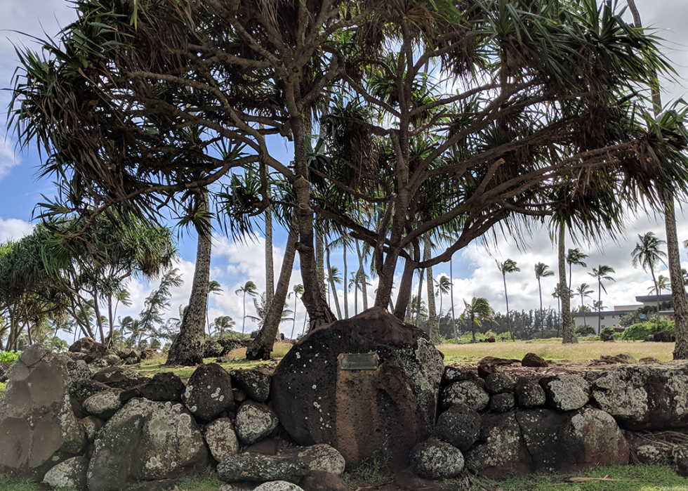 Hikinaakala Heiau temple foundation.