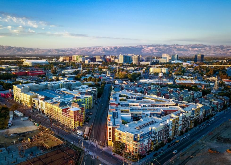 Sunset over downtown San Jose.