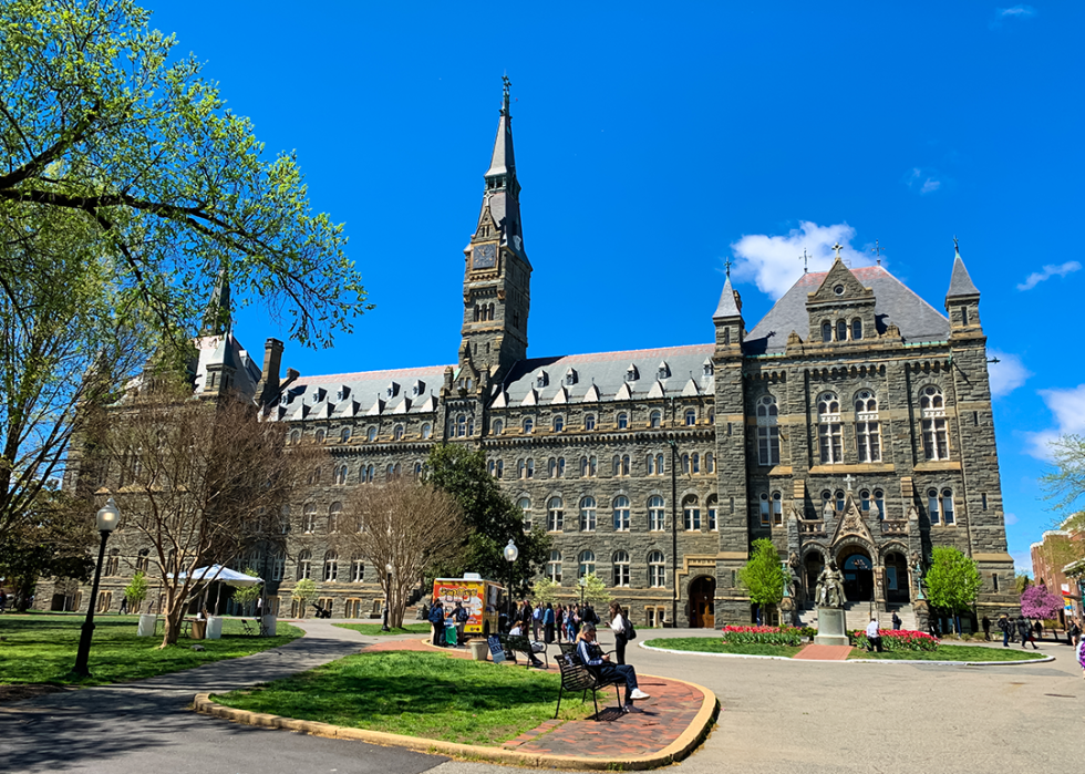 Campus of Georgetown University in springtime.