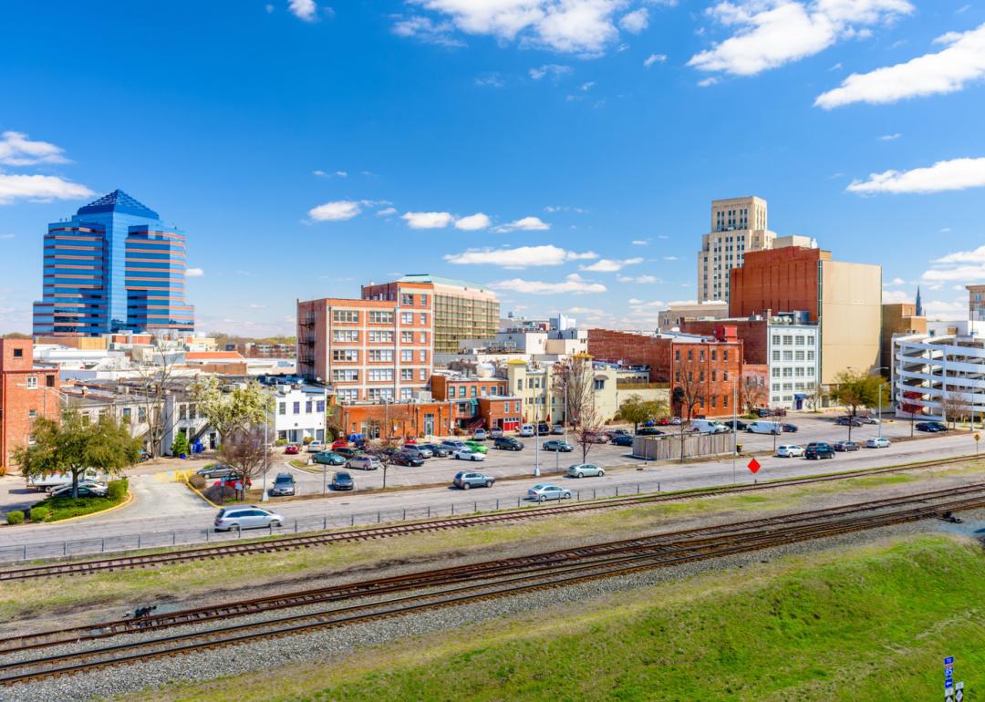 Downtown Durham, North Carolina, cityscape.