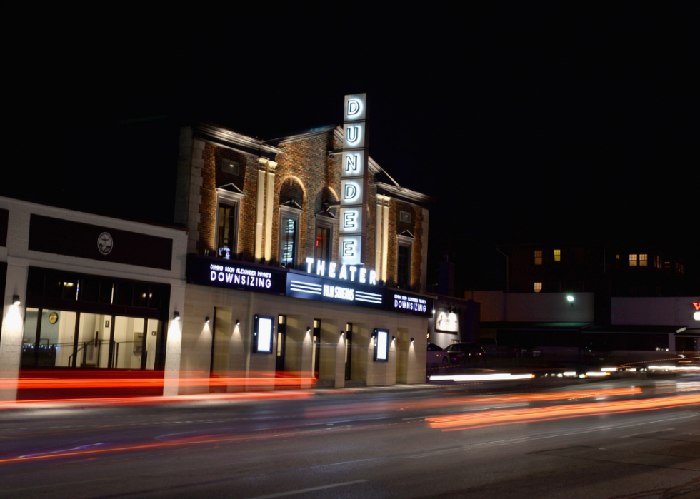 Entrance to Dundee Theatre at night