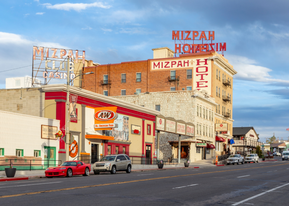 Mizpah Hotel on Main Street in Tonopah.