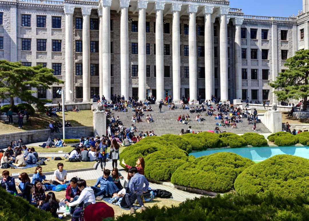 Students on university campus in Seoul