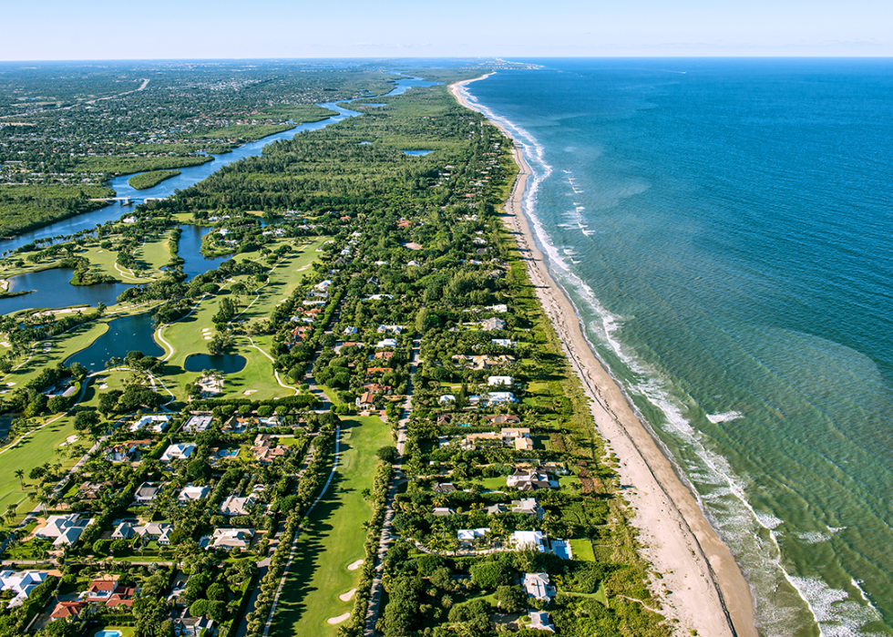 Aerial view looking north, of Jupiter and Hobe Sound.