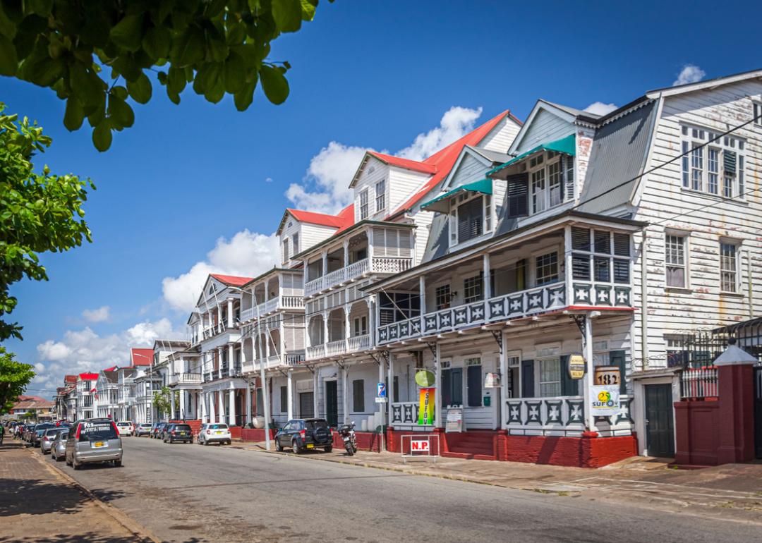 Colonial buildings in Paramaribo.
