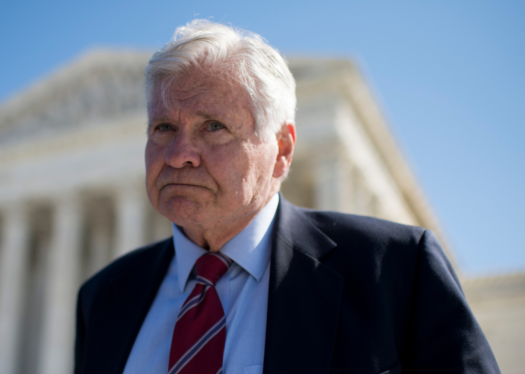 Former Rep. Ben Jones speaks with reporters outside of the U.S. Supreme Court.