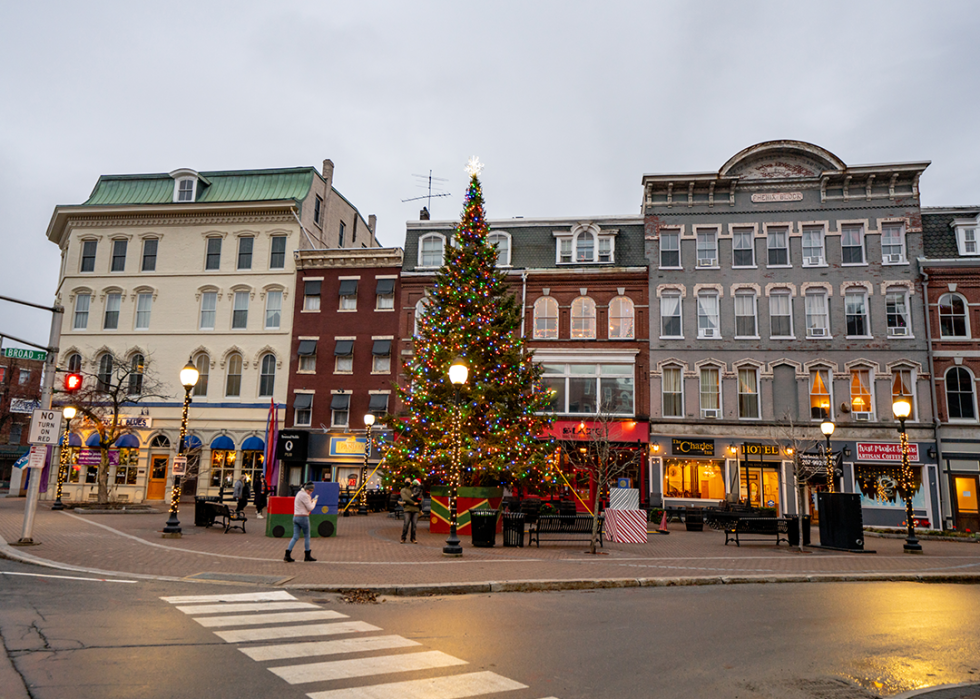 A Christmas tree in downtown Bangor.