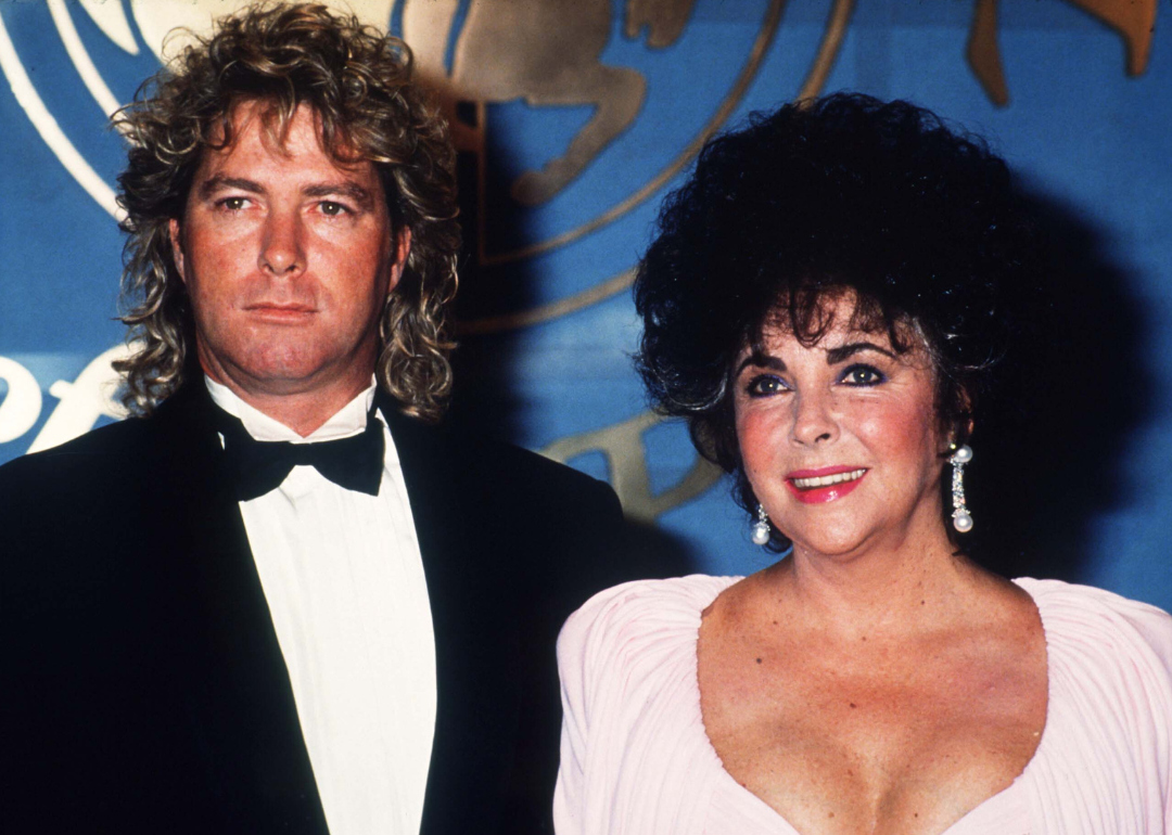 Elizabeth Taylor and Larry Fortensky at a fundraiser.