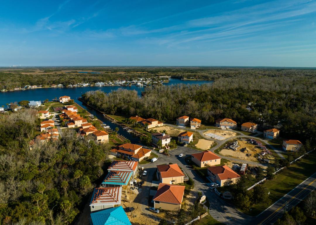 Arial view of homes in Homosassa Springs.