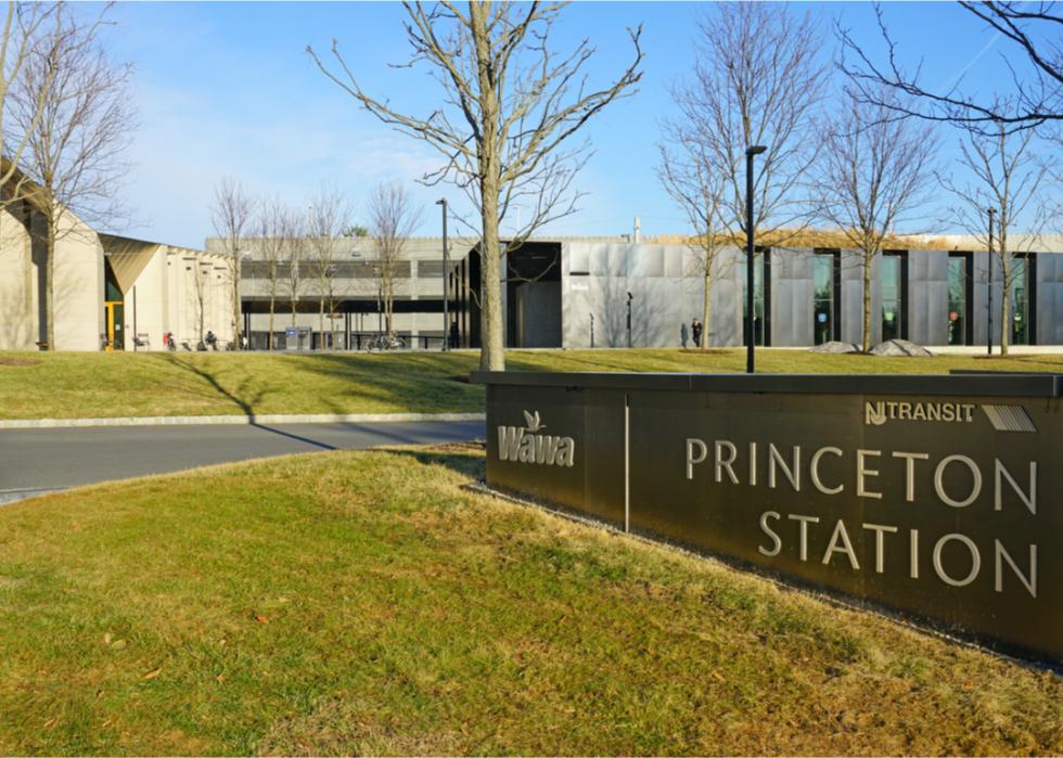 Princeton Junction NJ Transit station sign.