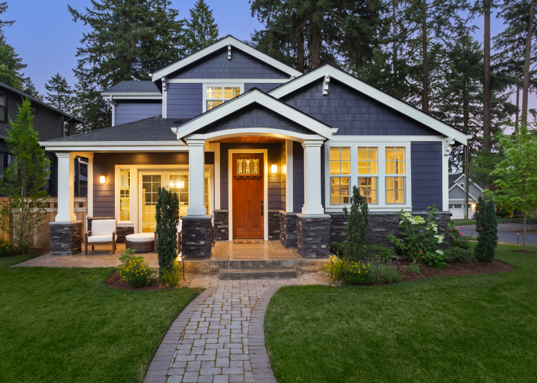 Cozy home at twilight.