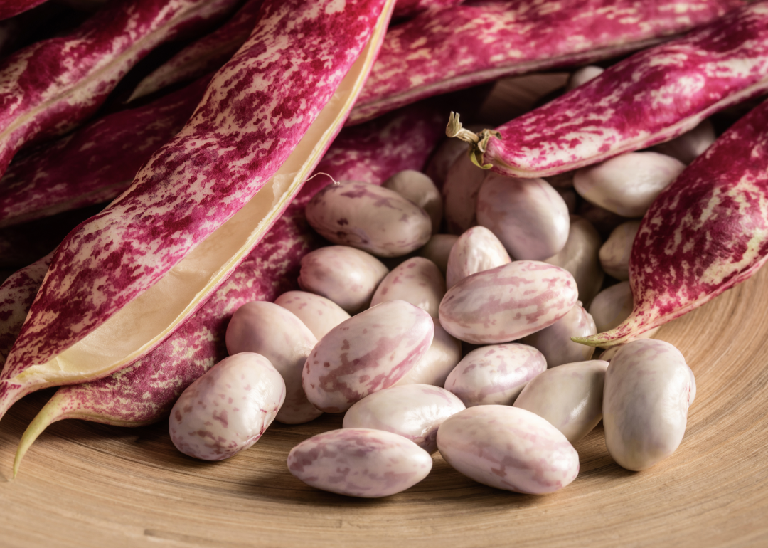 Shelled borlotti beans.