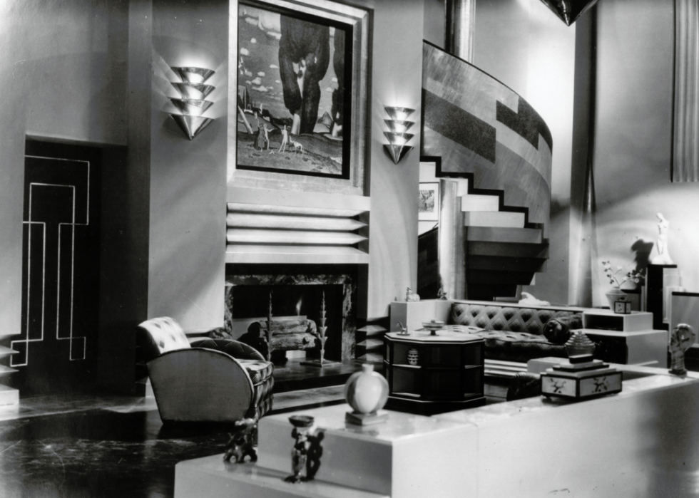 An art deco living room.