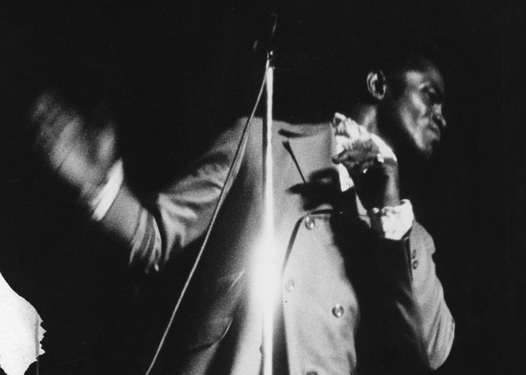 James Brown performing on stage.