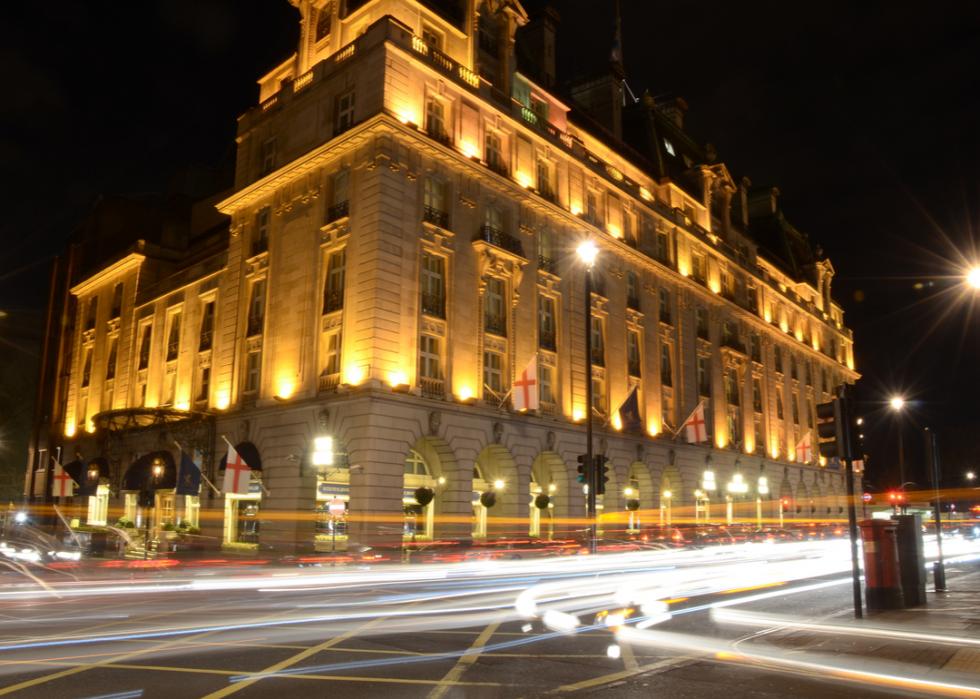 A nighttime view of the Ritz Casino.