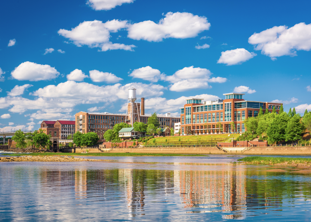View of a river front building in Columbus, Georgia.