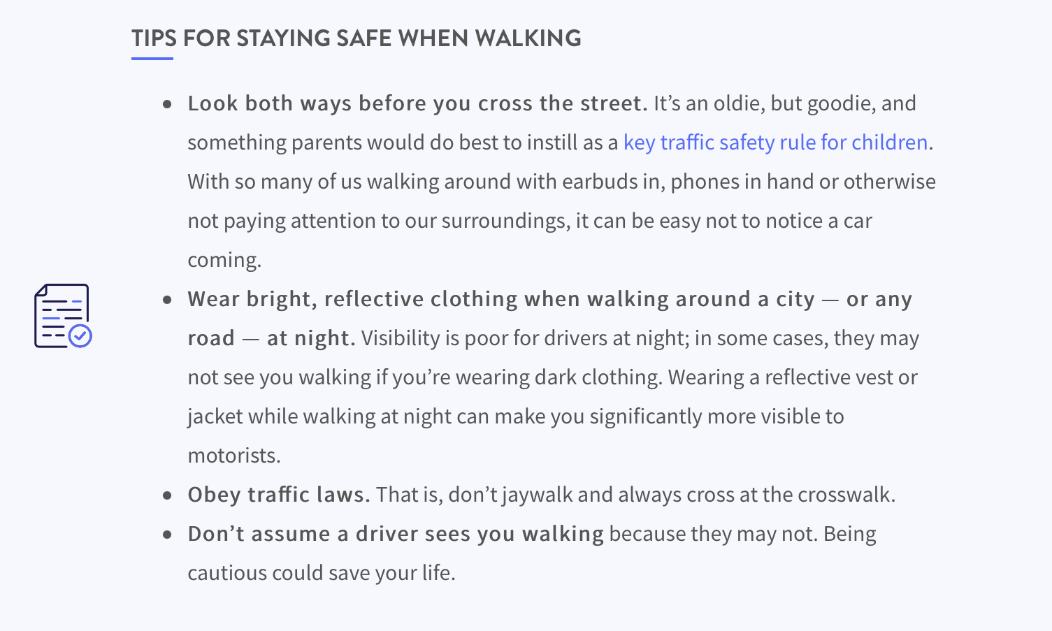 Safety tips infographic.
