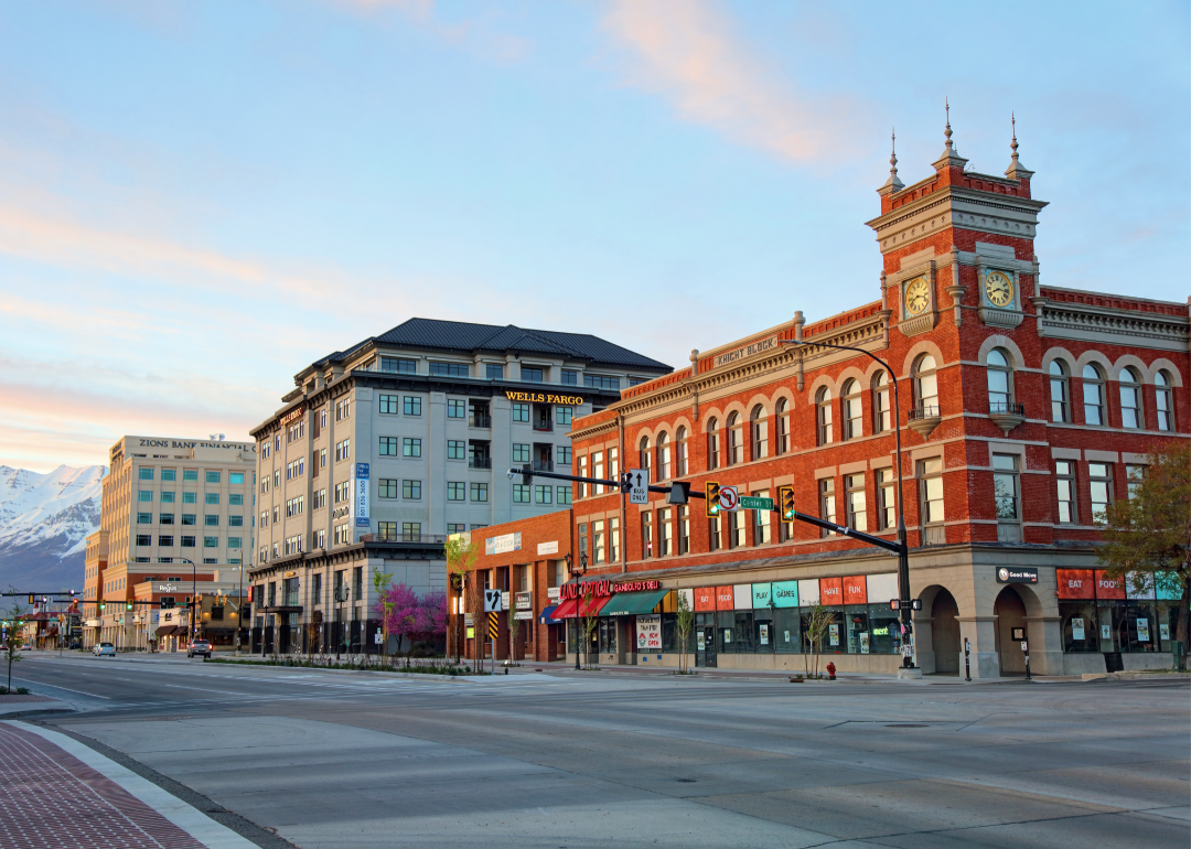 A street in downtown Provo, Utah.