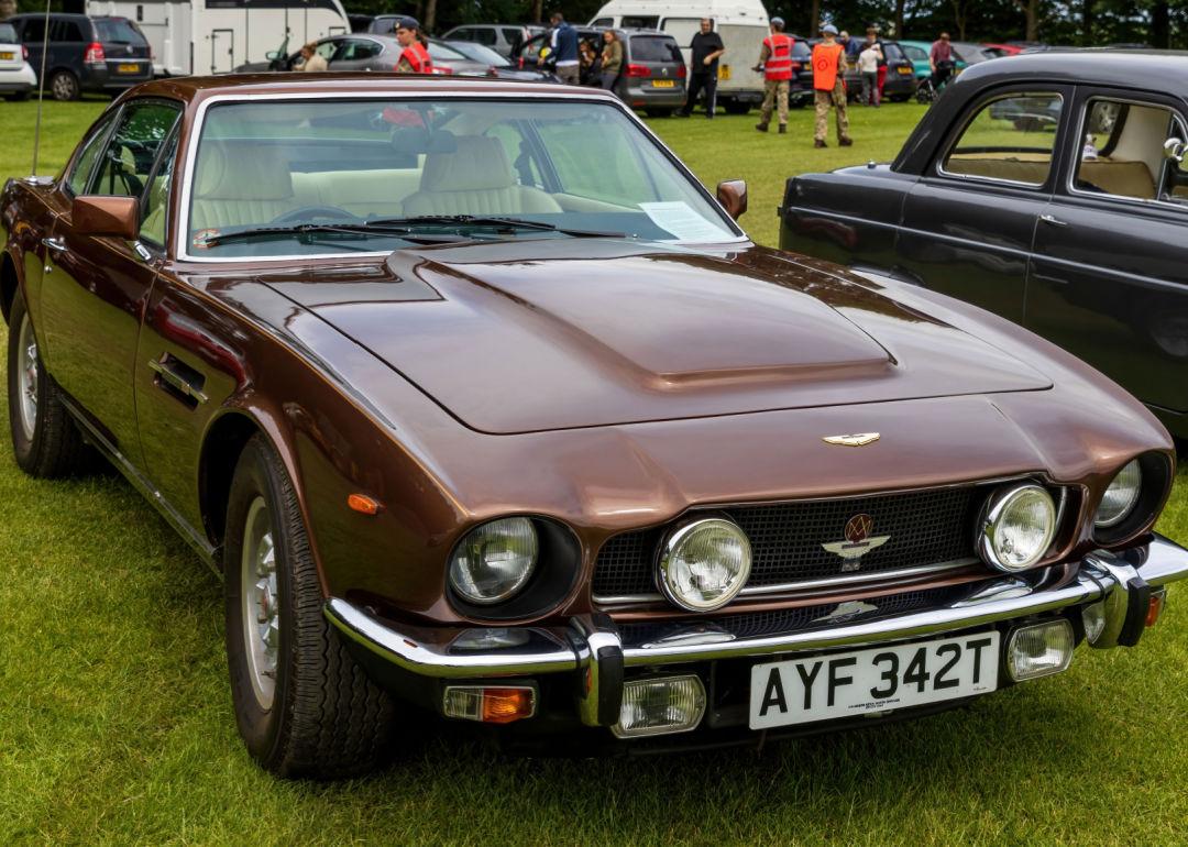A  1979 Aston Martin V8 at a car show in Bath, England.