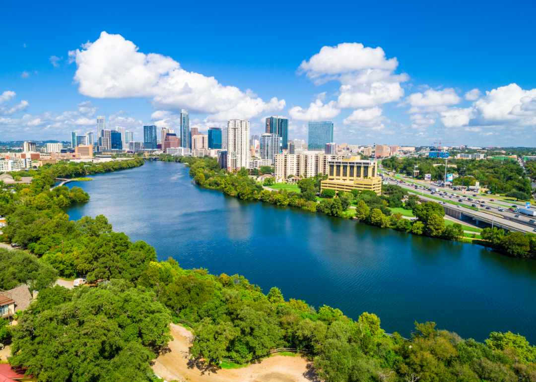 An aerial view of Austin, Texas.