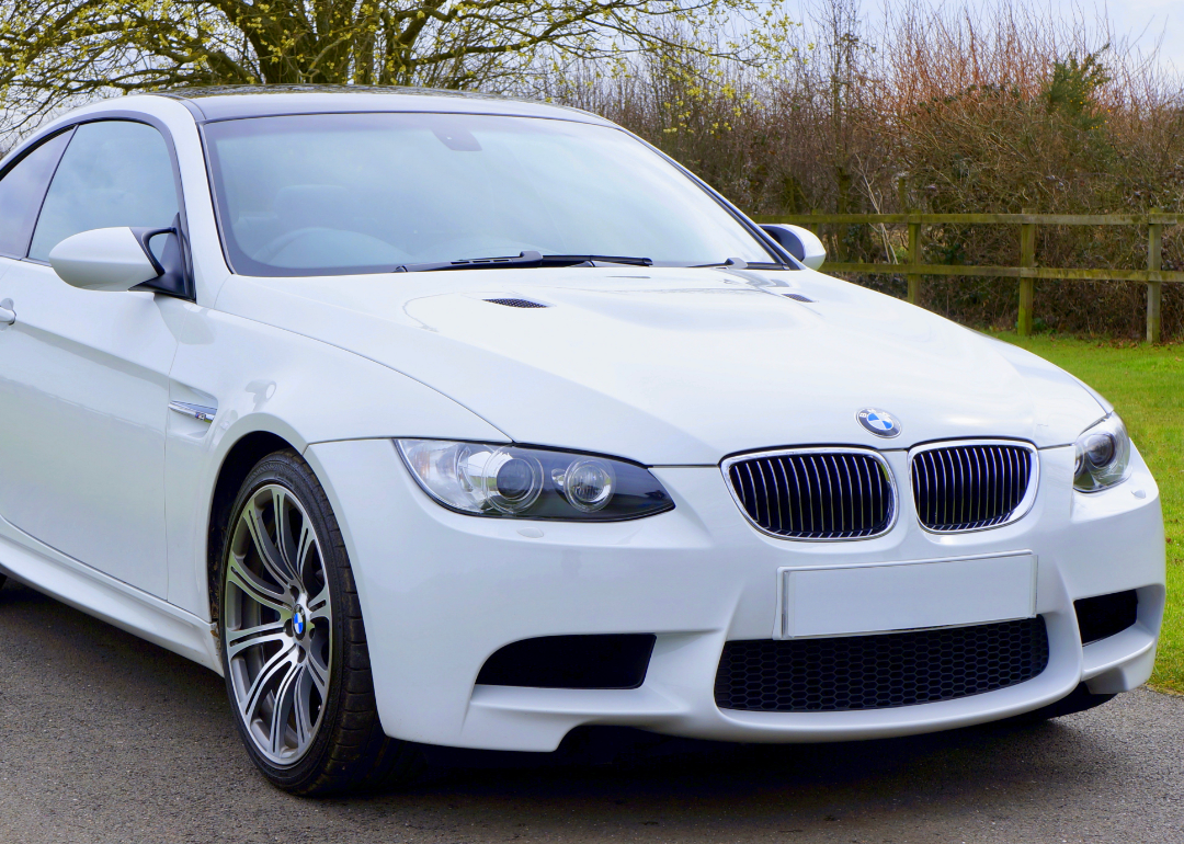 A white BMW coupe.