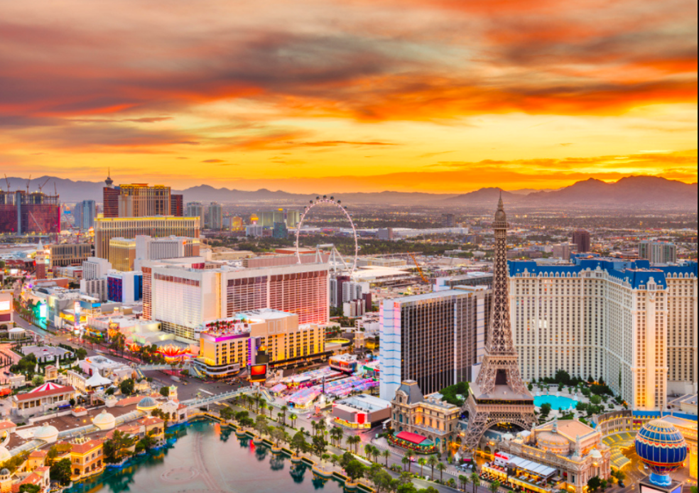 An aerial view of the Las Vegas Strip.