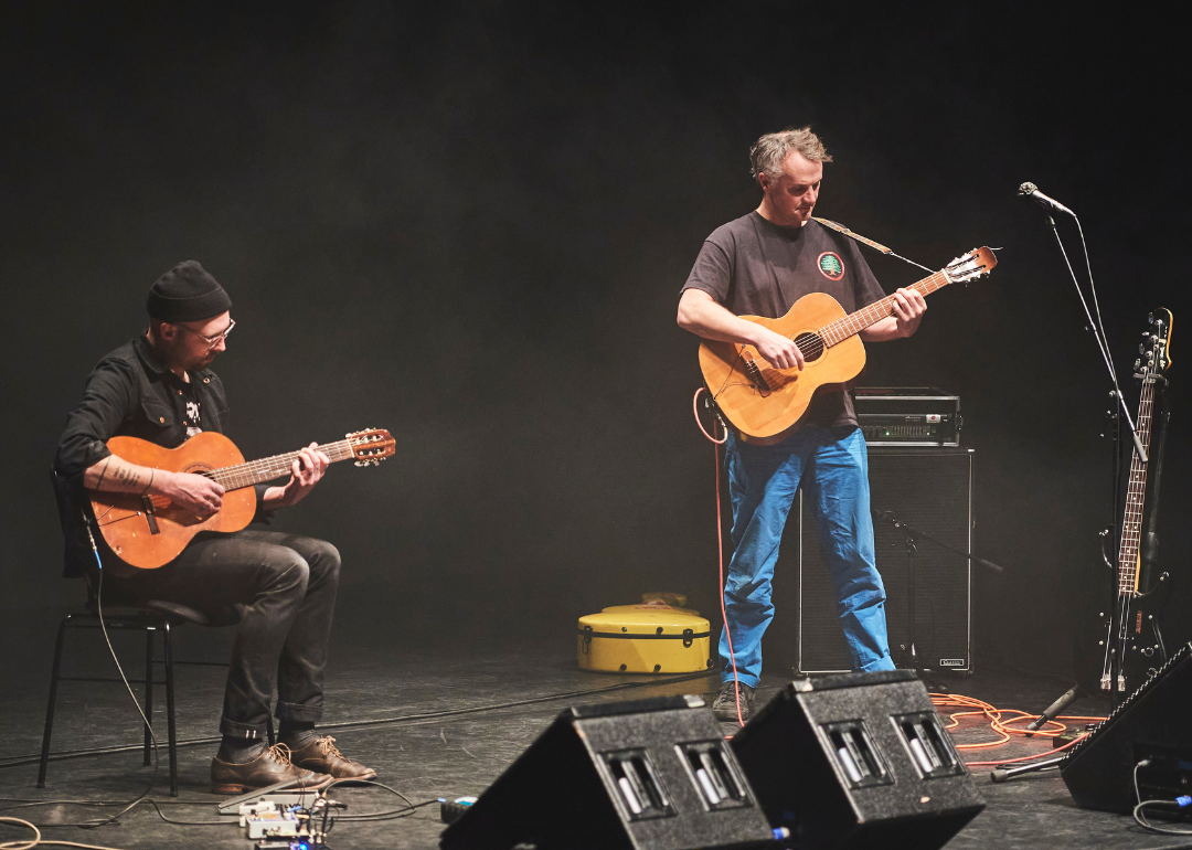 Phil Elverum of Microphones performs a song in 2022.