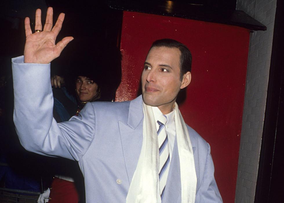 Freddie Mercury of Queen sighting on Aug. 29, 1990, in London, Great Britain.