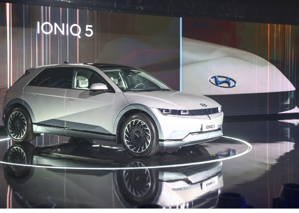 A view of the Hyundai's electric IONIQ 5 model car during the introductory event in Istanbul, Turkiye on September 16, 2022.