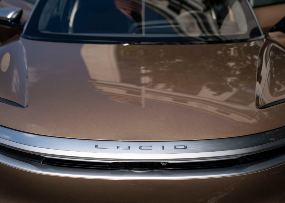 Lucid Motors electric cars are seen parked outside the Dirksen Senate Office Building on Capitol Hill on Wednesday, July 20, 2022 in Washington, DC.