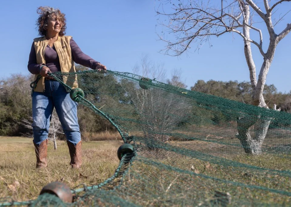Wilson untangling shrimp netting