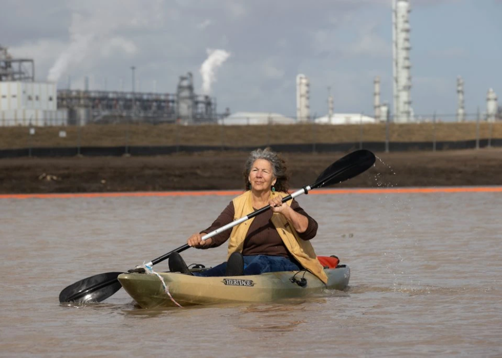 Wilson kayaking near the Formosa plant