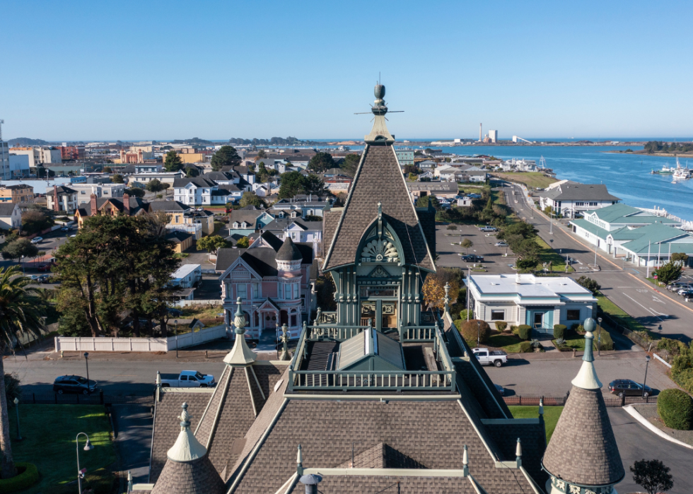 Morning light shines historic downtown Eureka, California