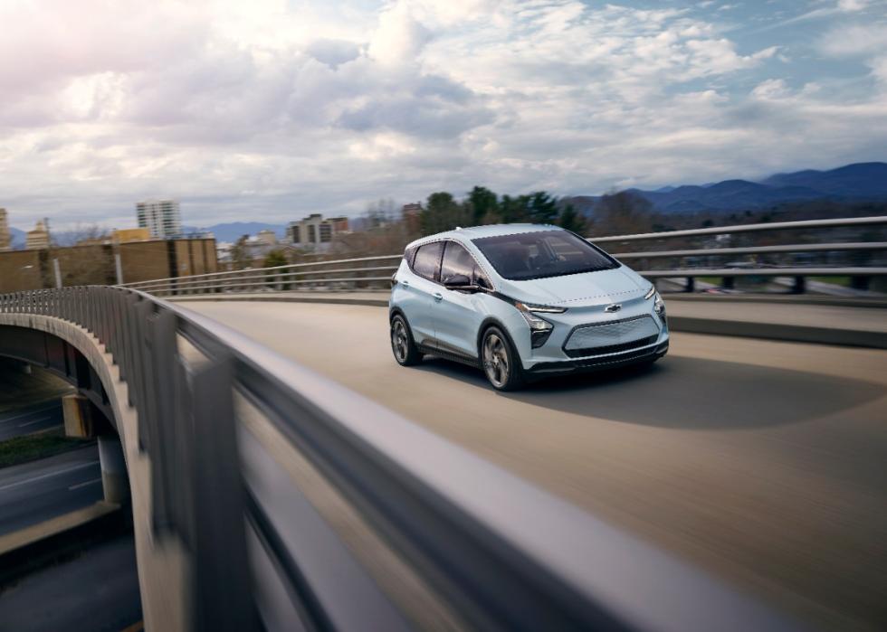 light blue chevy bolt 