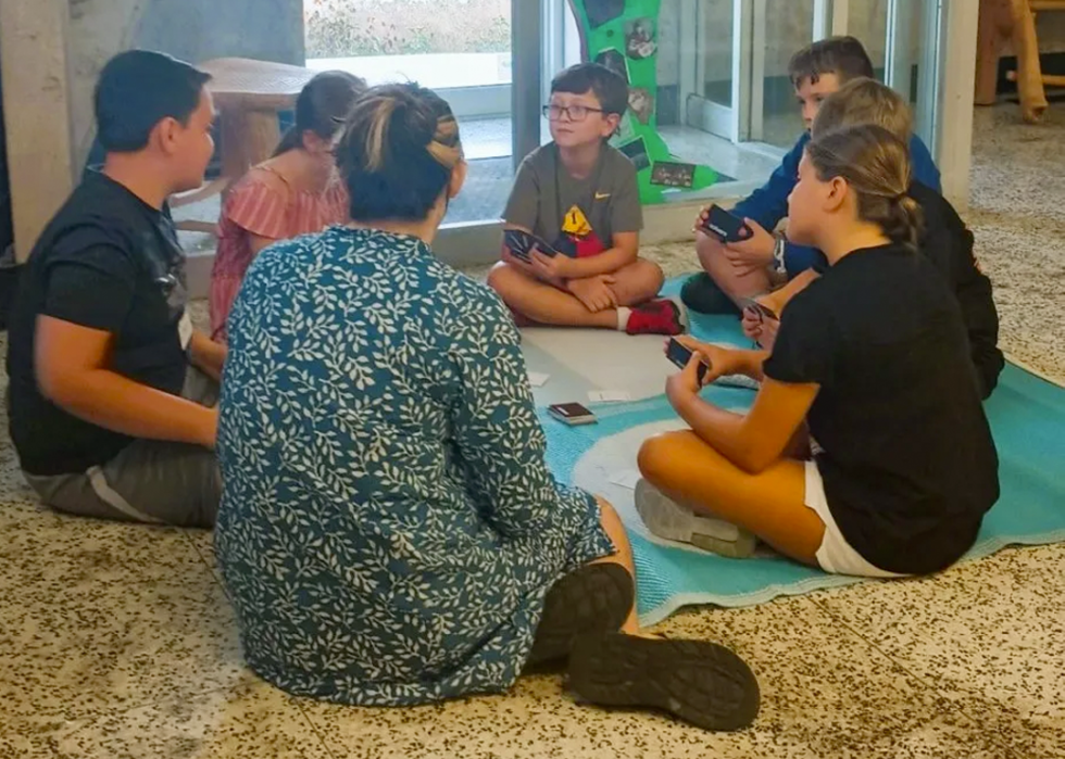 Participants in the Youth Innovation in Rural America program at the Yes! Arts center in Frankfort, Kentucky, learn about being problem solvers.