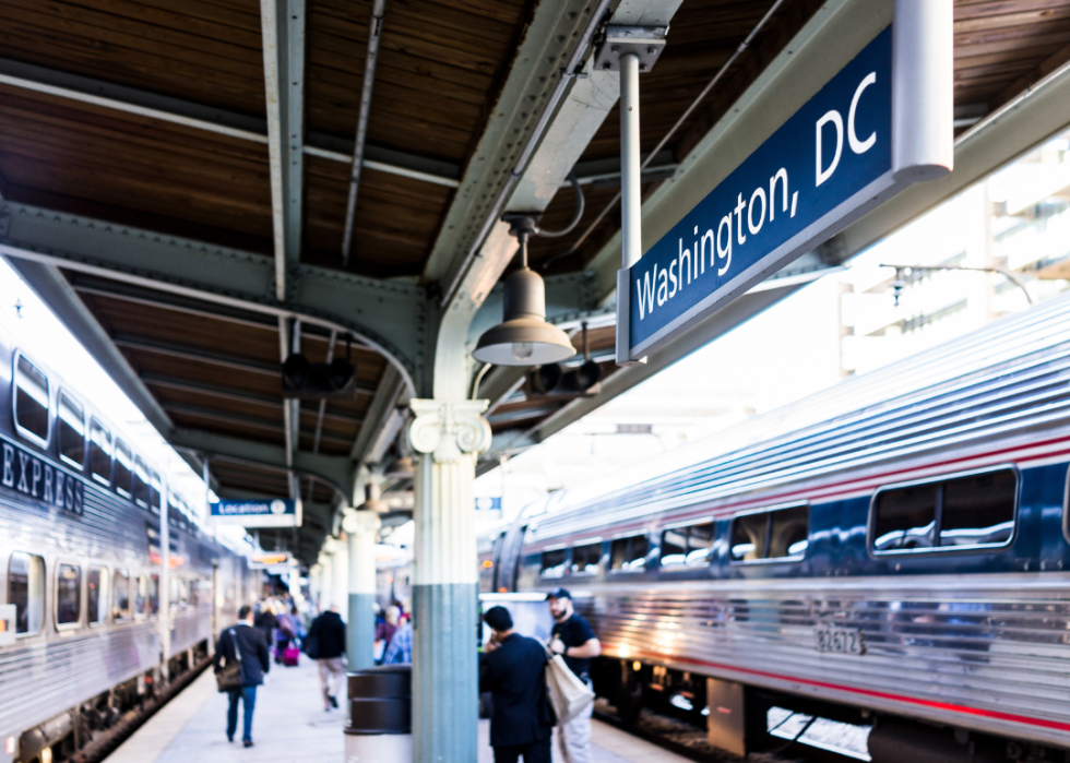 The interior of a Washington DC train station