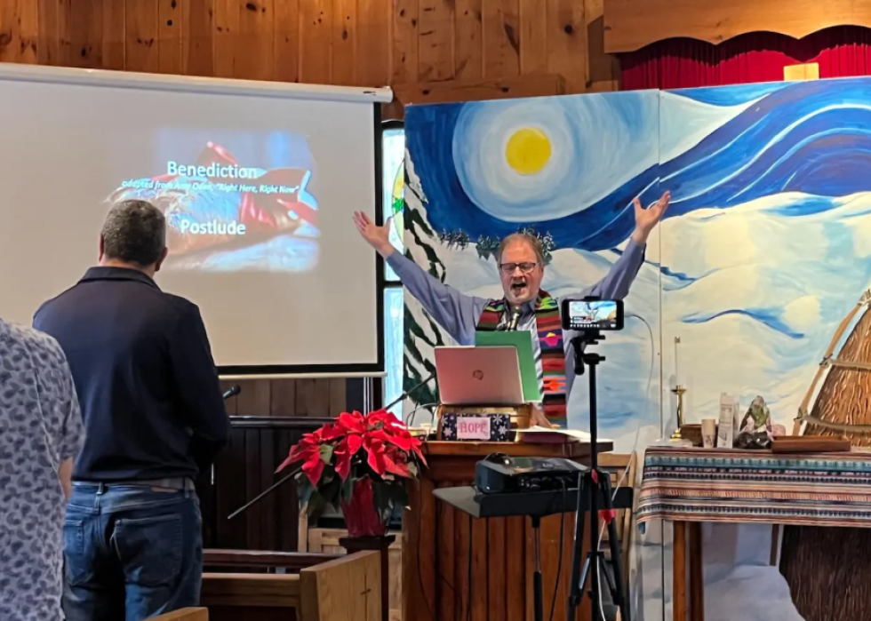 Pastor Jonathan Mays preaching