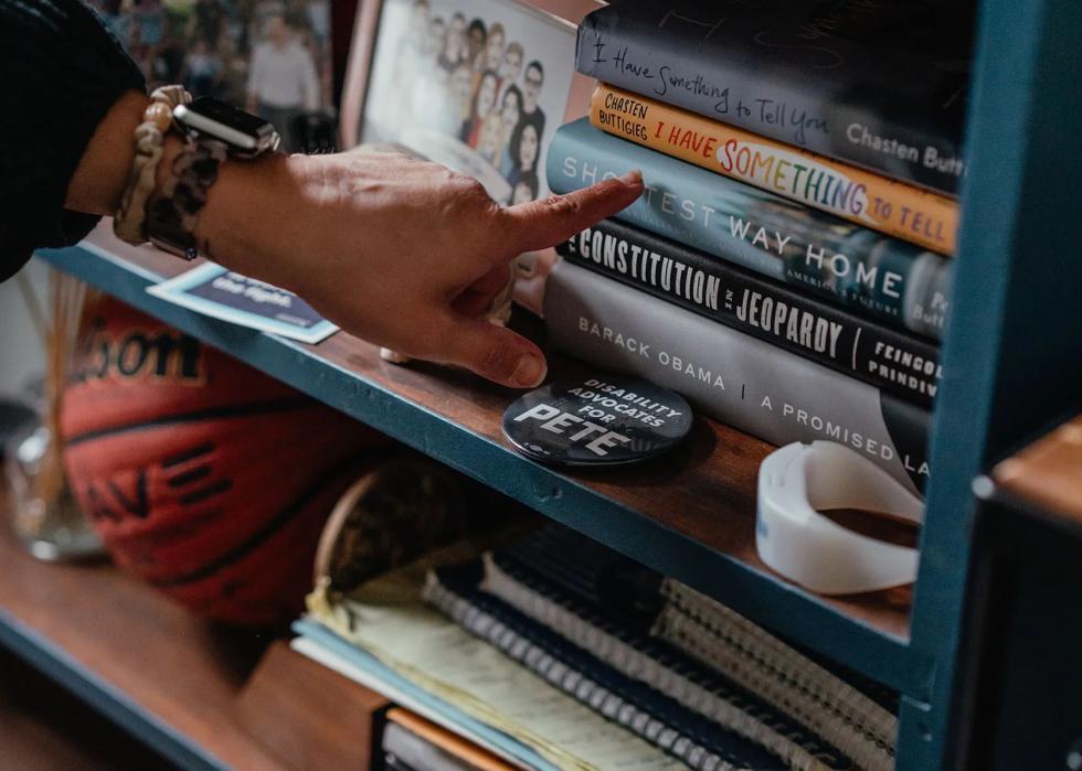 keepsakes from Voorde's time in politics in her home office