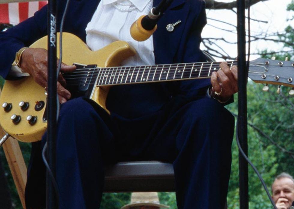  Blues guitarist and singer Etta Baker performing at the Wayne Henderson Music Festival in Virginia