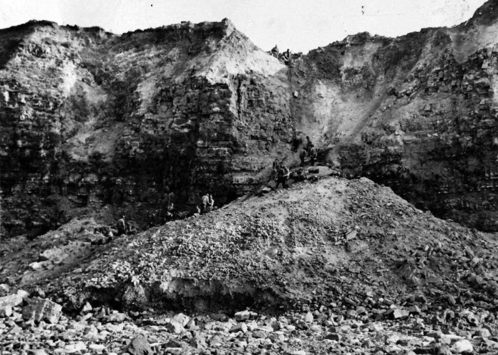 U.S. Army Rangers at work on French invasion beach, Pointe du HocJune 1944